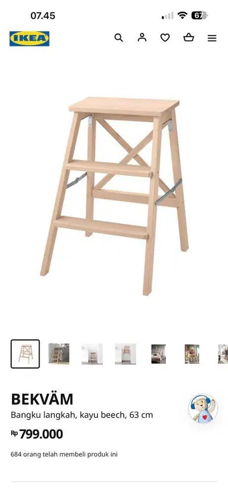 Tangga ikea kayu solid