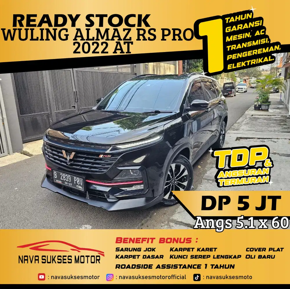 TDP 5 Jt Angs Termurah Almaz RS Pro 2022 Matic Hitam Low Km Like New