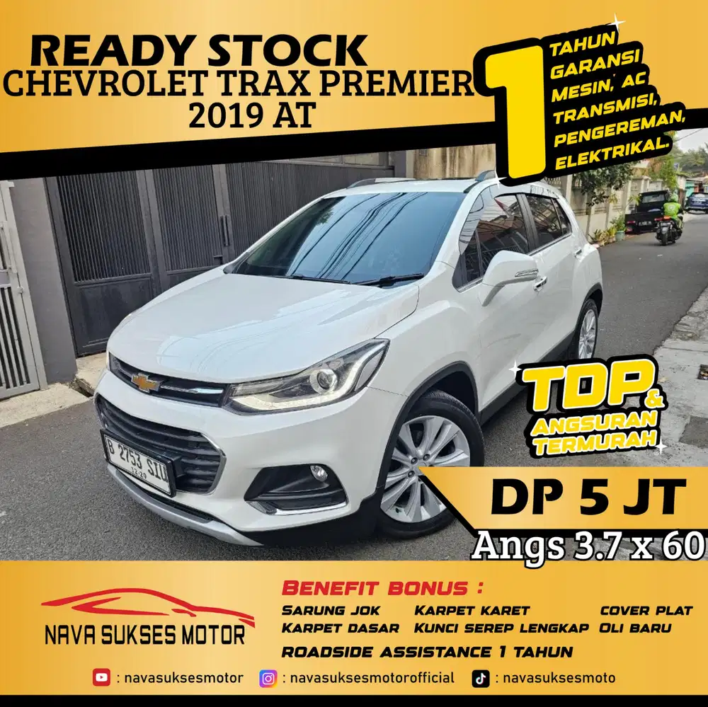 TDP 5 Jt Angs Termurah Chevrolet Trax Premier 2019 Matic Putih Low Km