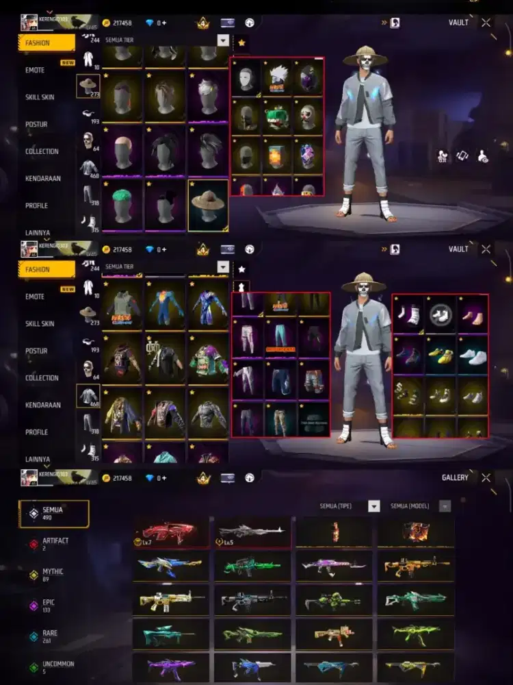 Jual Akun FF spek idaman 100% Asli Real Amanah & Tepercaya