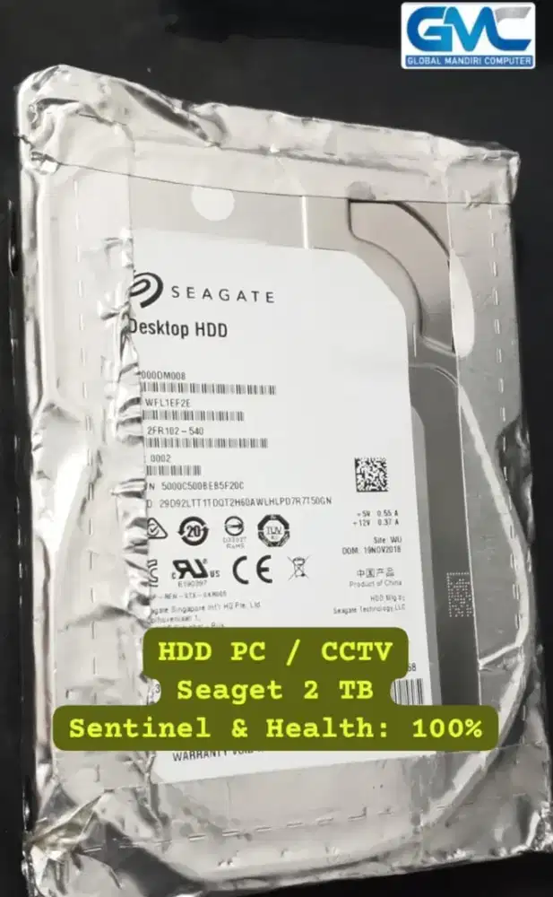 HDD PC / CCTV 3.5 SEAGATE 2 TB Sentinel Health: 100%