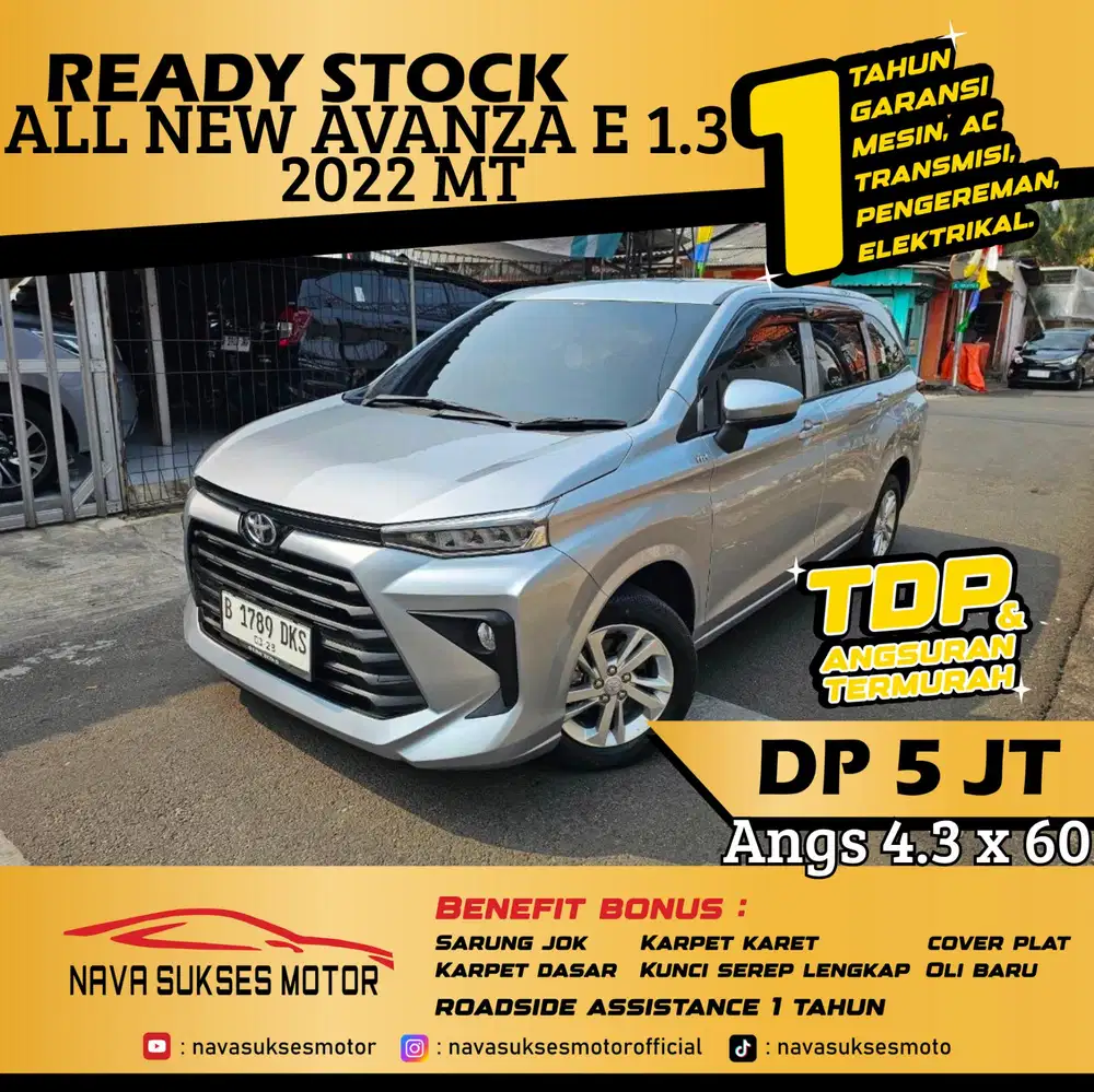 TDP 5 Jt Angs Termurah All New Avanza E 2022 Manual Silver Low Km