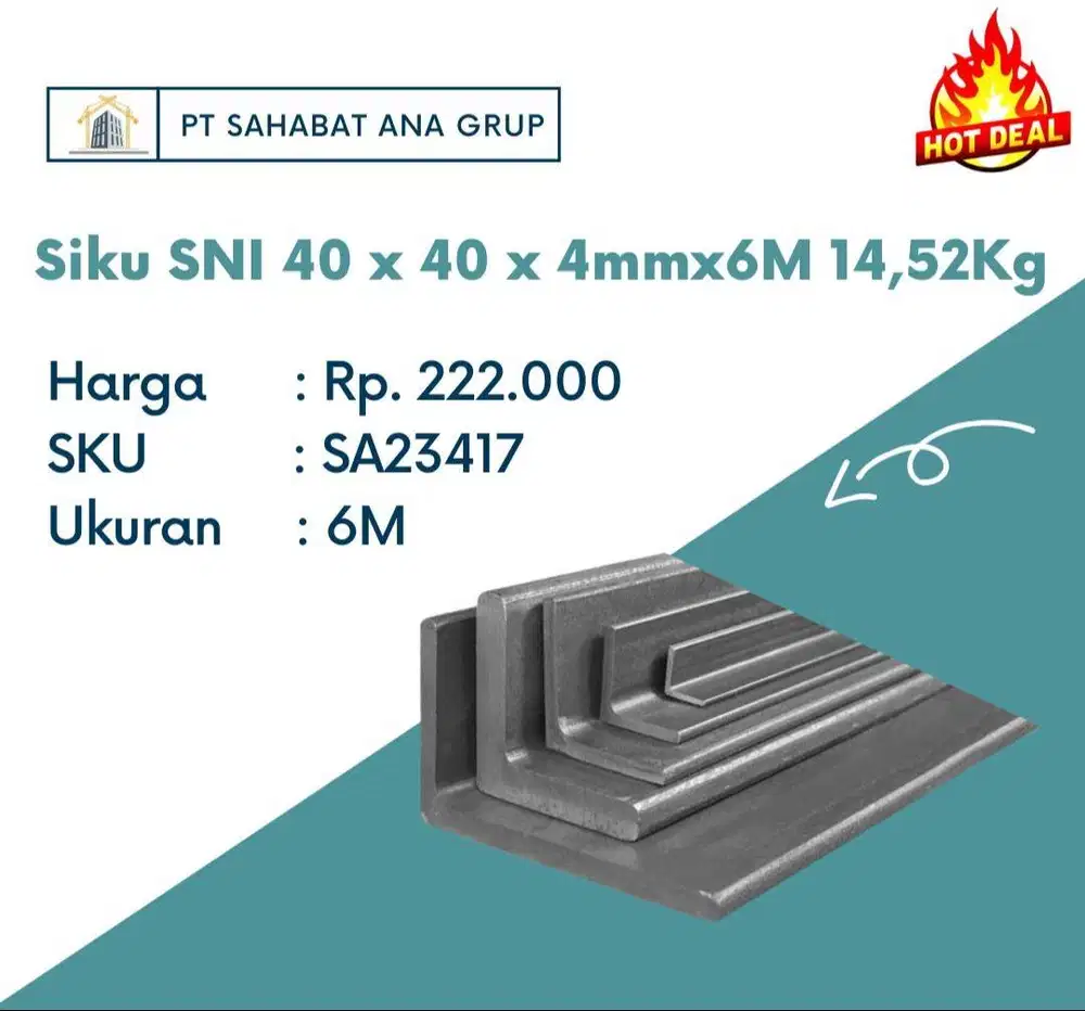 Siku SNI 40 x 40 4mmx6M 14,52Kg