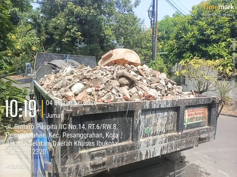 Jasa buang puing dan tanah