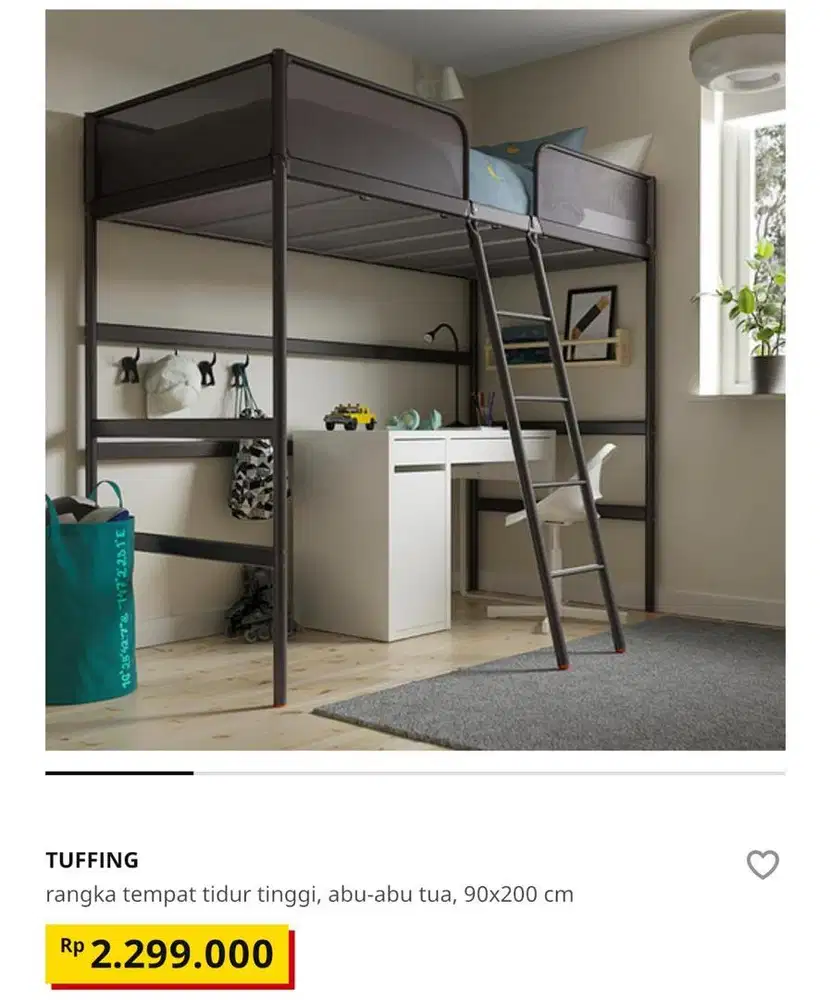 Ranjang ikea abu