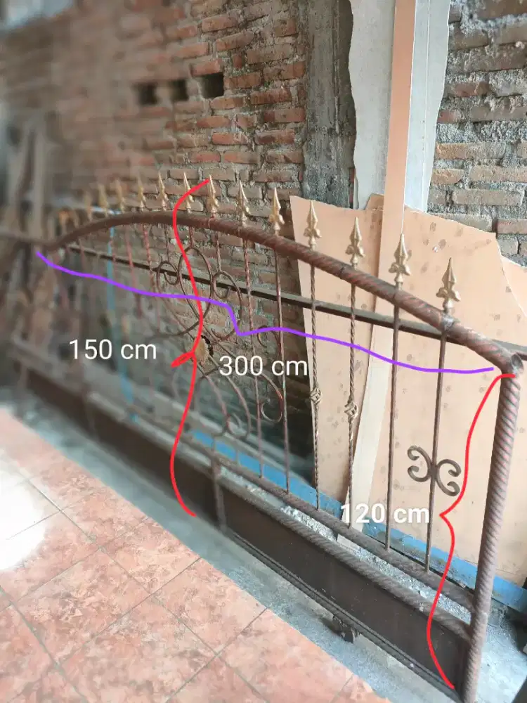 pintu pagar besi dorong