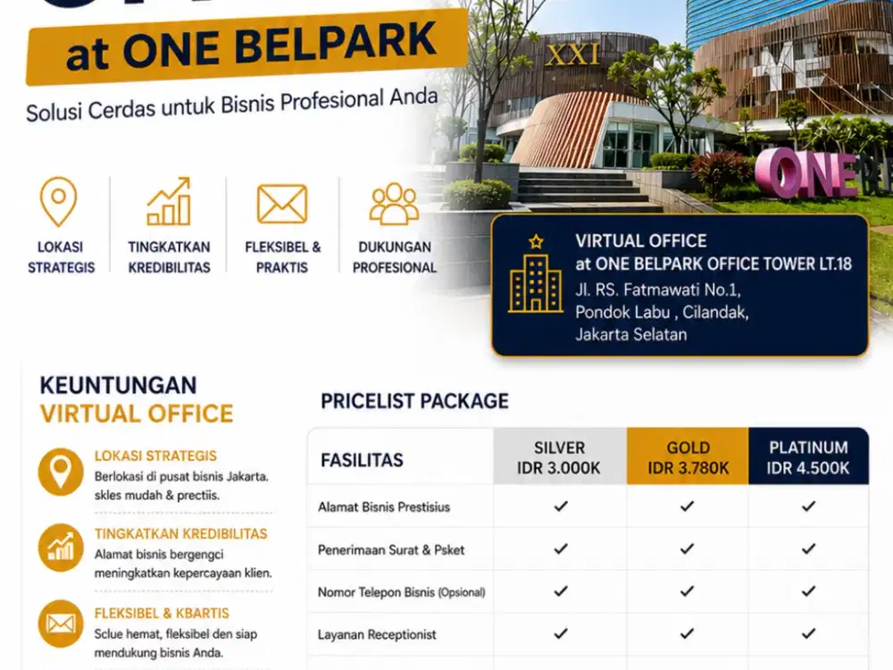 SEWA KANTOR VIRTUAL OFFICE MURAH CILANDAK, JAKSEL