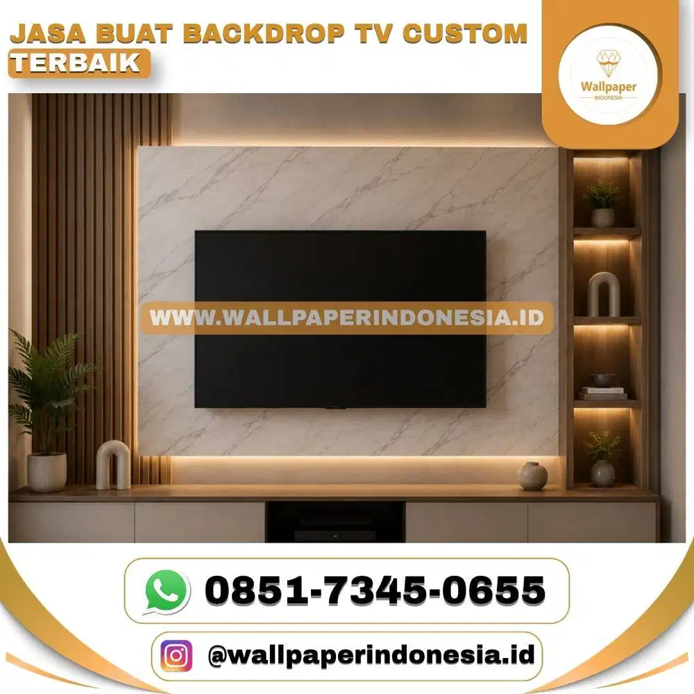 JASA BUAT BACKDROP TV CUSTOM TERBAIK