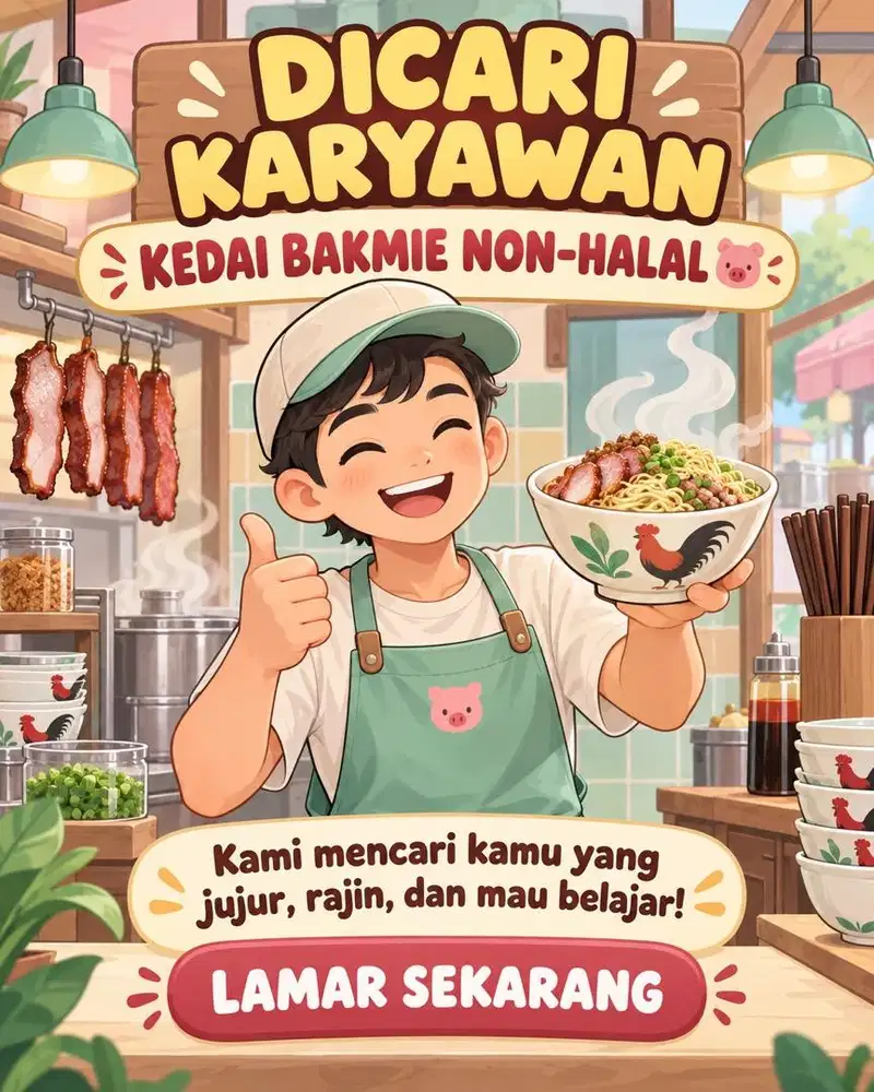 Karyawan Kedai Bakmie Non Halal