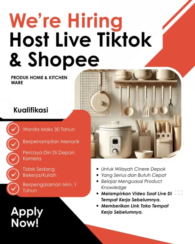 Host Live Tiktok & Shopee & Packing Online