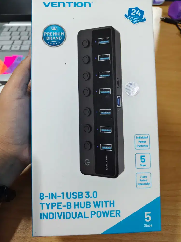 USB HUB WITH INDIVIDUAL POWER dan DOCKING STATION - VENTION