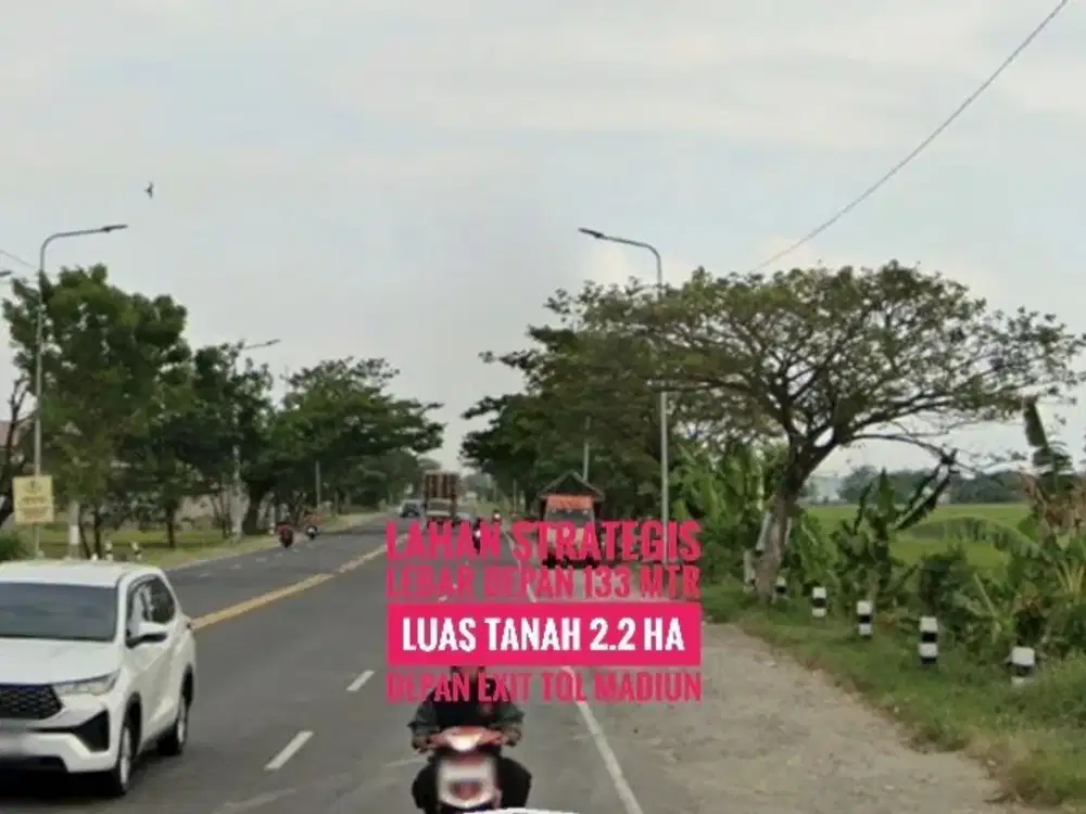DIJUAL Tanah LD 133 mtr, Depan Gerbang TOL Dumpil MADIUN Sipp