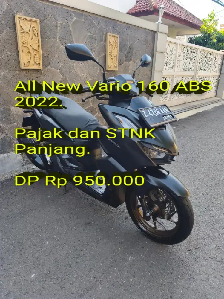 Vario 160 ABS 2022. Pajak Panjang. Mulus.Ban Baru Semua.Cash/Kredit/TT