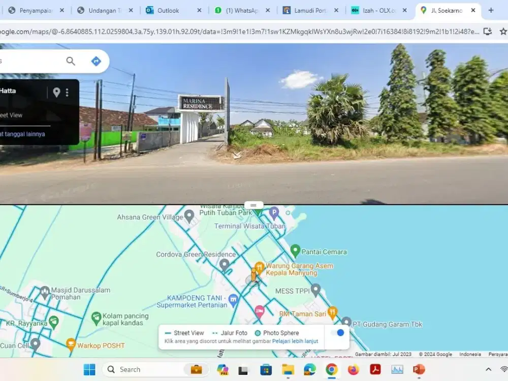 3. Turun Harga Jual tanah untuk usaha/bisnis pinggir jalan raya Soekarno-Hatta Tuban - Jatim
