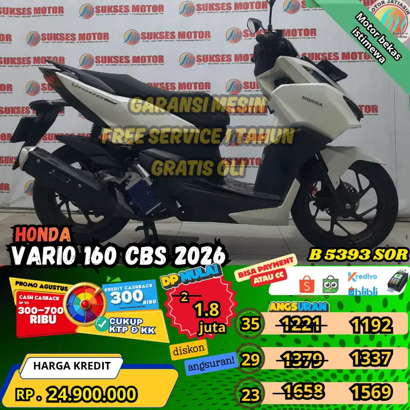 VARIO 160 CBS 2026 BISA PAKAI PAYMENTCC& SPYLATER KREDIVO(SUKSESMOTOR)