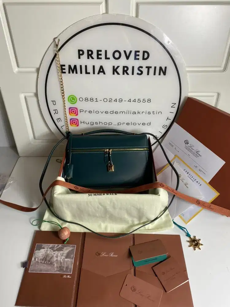 Preloved 2023 L27 Pochette Extra Pocket Calfskin New Petrolio green
