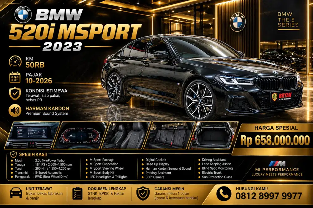 TERMURAH BMW 520i MSPORT 2023 HITAM