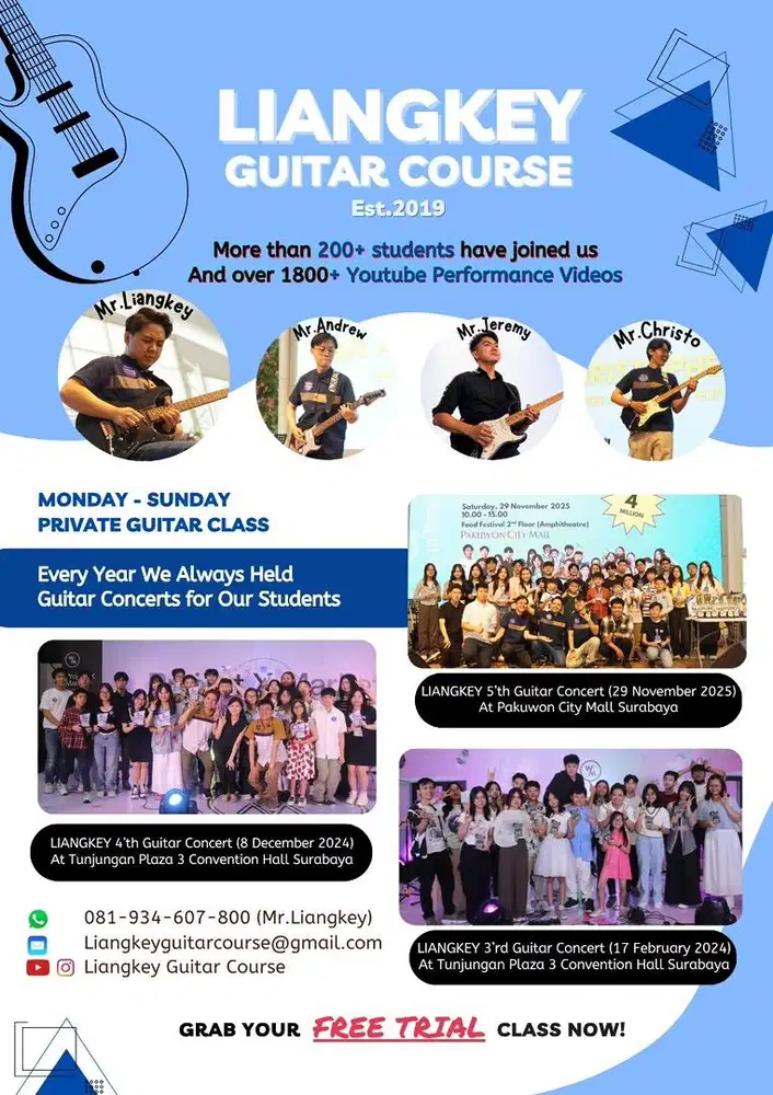 Kursus Gitar Surabaya Private (Sejak 2019) - Bisa Datang Ke Rumah