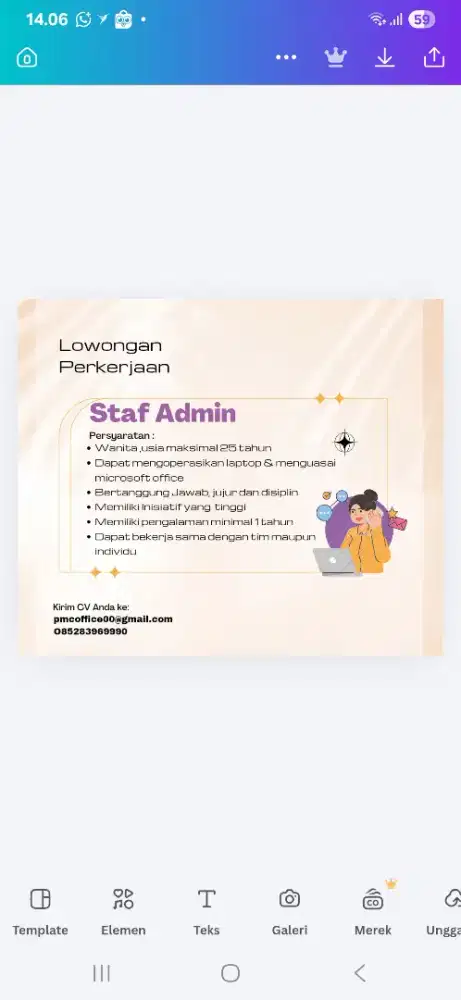 LOWONGAN PEKERJAAN STAFF ADMIN