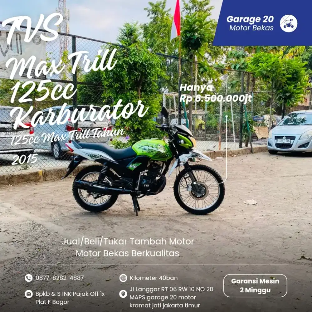 TVS 125cc MAX Trill Karburator tahun 2015 Pajak Off