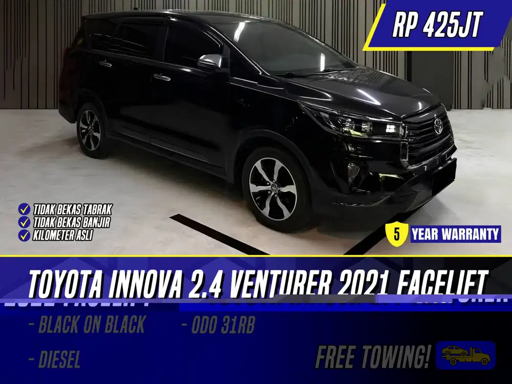 Toyota Kijang Innova 2.4 Venturer Diesel 2021 Facelift Black Hitam