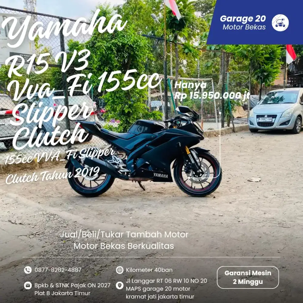Yamaha R15 V3 155cc VVA_Fi Slipper Clutch Tahun 2019 Pajak Hidup