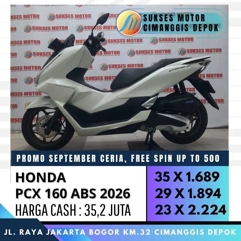HONDA PCX 160 ABS 2026 MULUS KREDIT PROMO CASHBACK 300 SYARAT KTP KK
