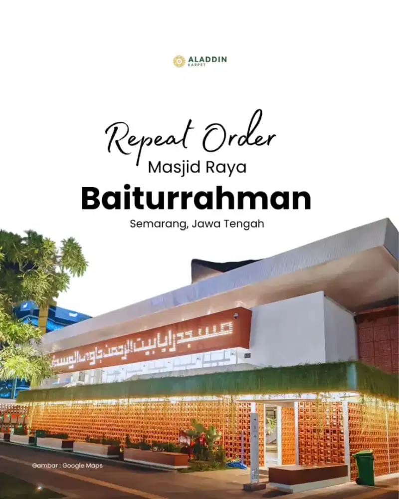 Pemasangan Karpet Masjid Type Millenium Ketebalan 15mm import Turki
