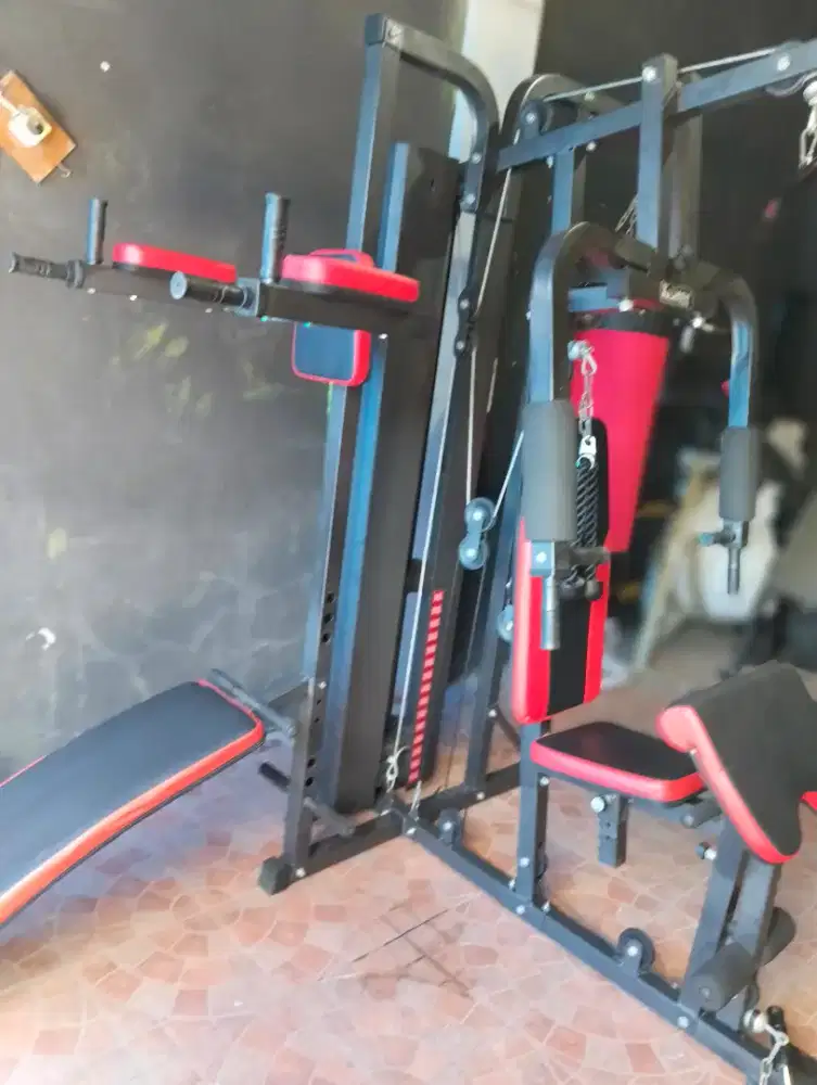 Home gym 3 sisi + samsak. Alat olahraga fitnes gym