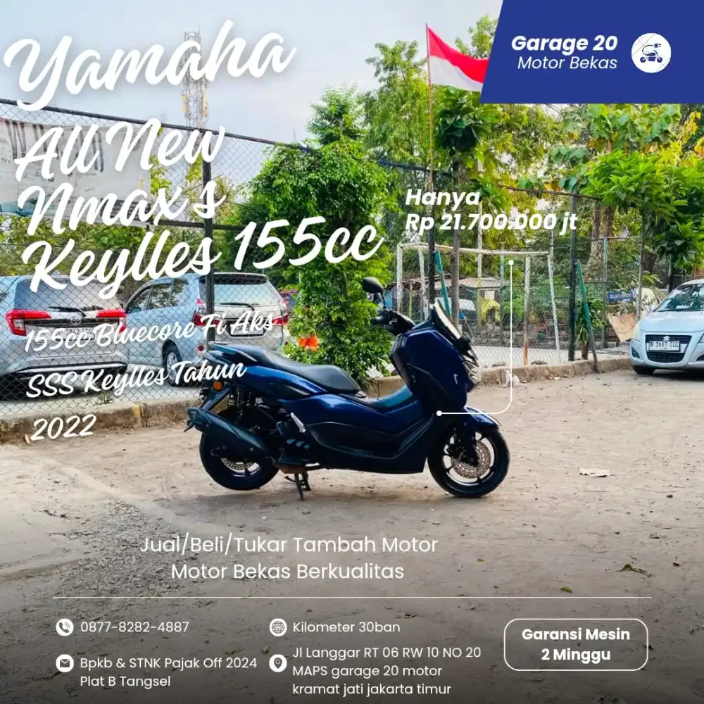 Yamaha NMAX New 155cc S Keylles Non ABS Aks SSS Tahun 2022 Pajak Off