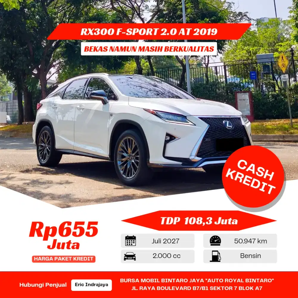 Lexus RX300 F-Sport 2.0 AT 2019