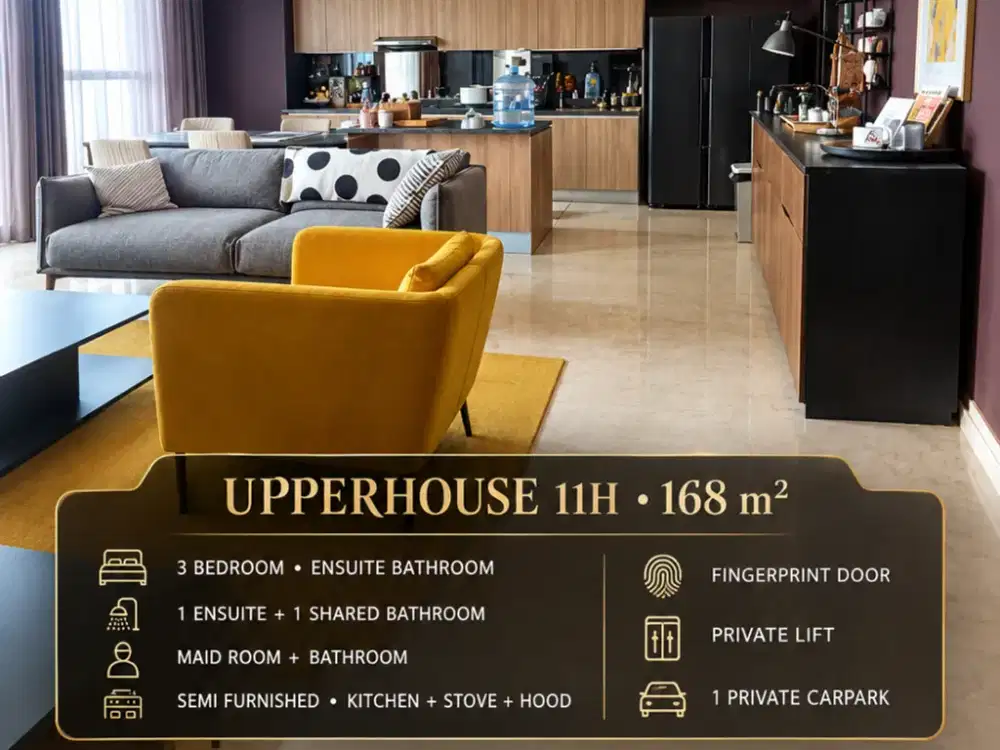 New Wang Residence Kedoya Jakarta Barat Luxury Apartment Unit: UpperHouse 11H Luas: 168m2