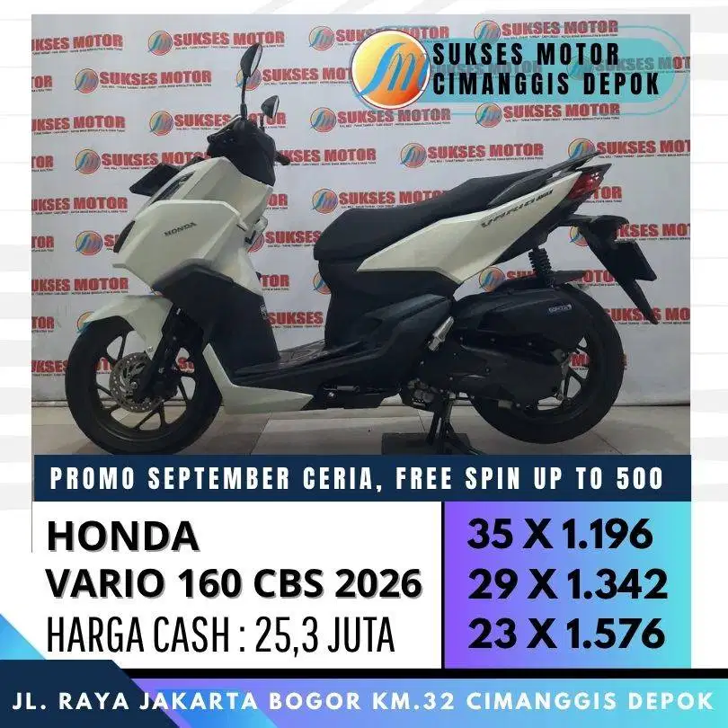 CASHBACK 300 VARIO 160 CBS 2026 CASH KREDIT CC/PAYLATER UNIT MULUS
