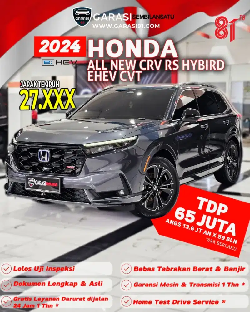 ‼️TDP 65‼️HONDA CRV RS HYBIRD CVT 2024