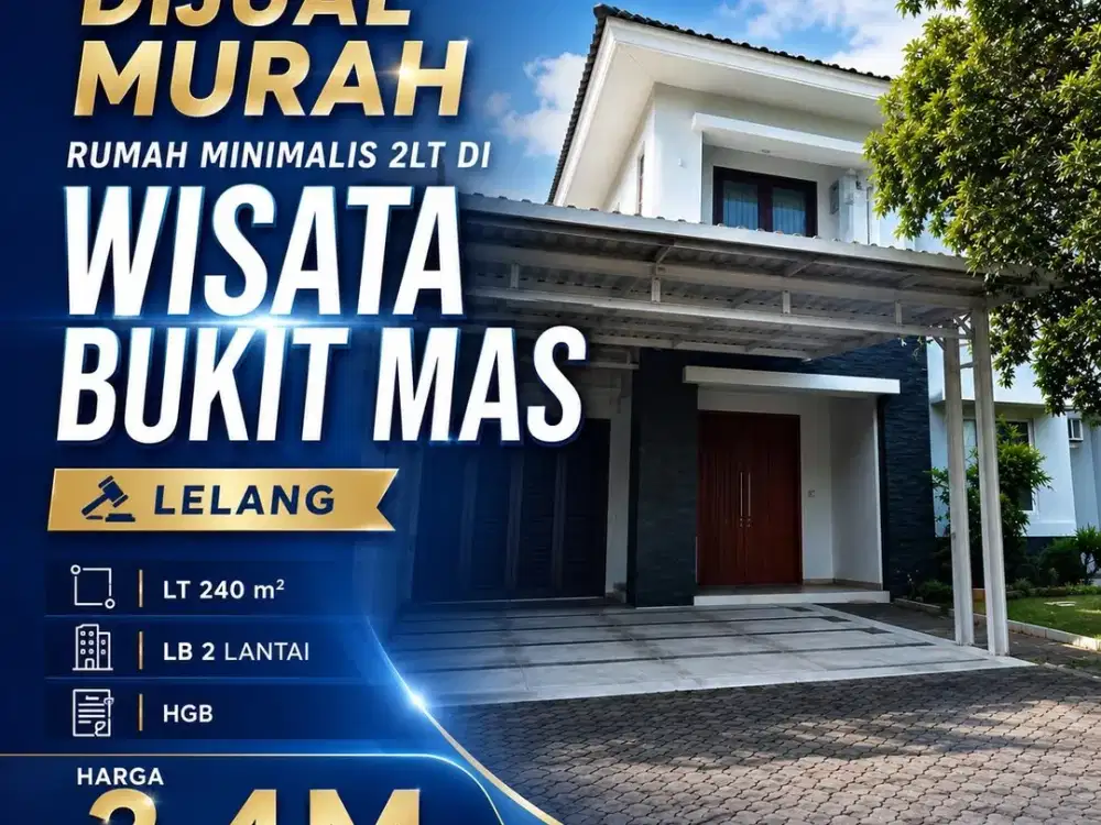 Dijual Murah Rumah Minimalis 2Lt di Wisata Bukit Mas