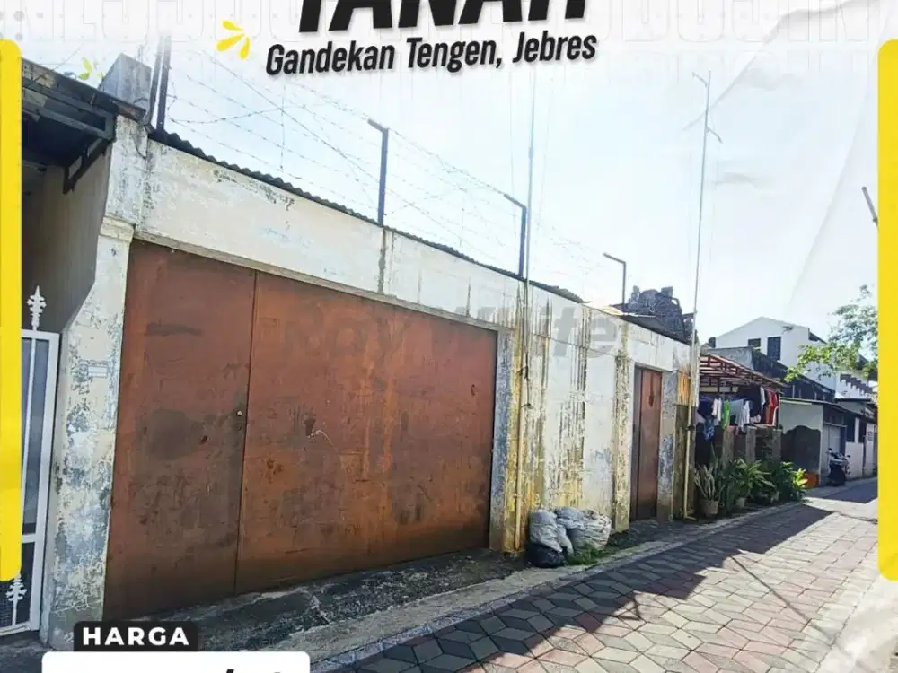 DIJUAL TANAH BONUS BANGUNAN DI GANDEKAN TENGEN, JEBRES, SURAKARTA