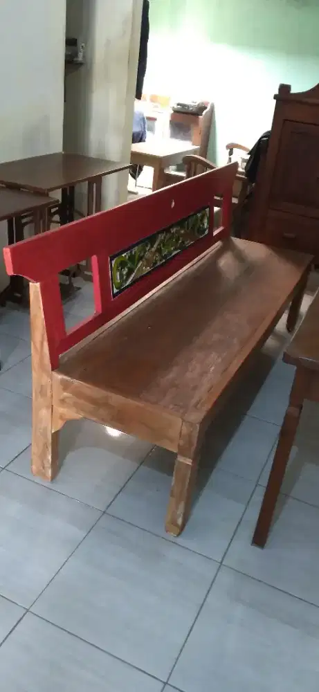 READY KURSI RESBAN PANJANG JATI UKIR MURAH SEPASANG