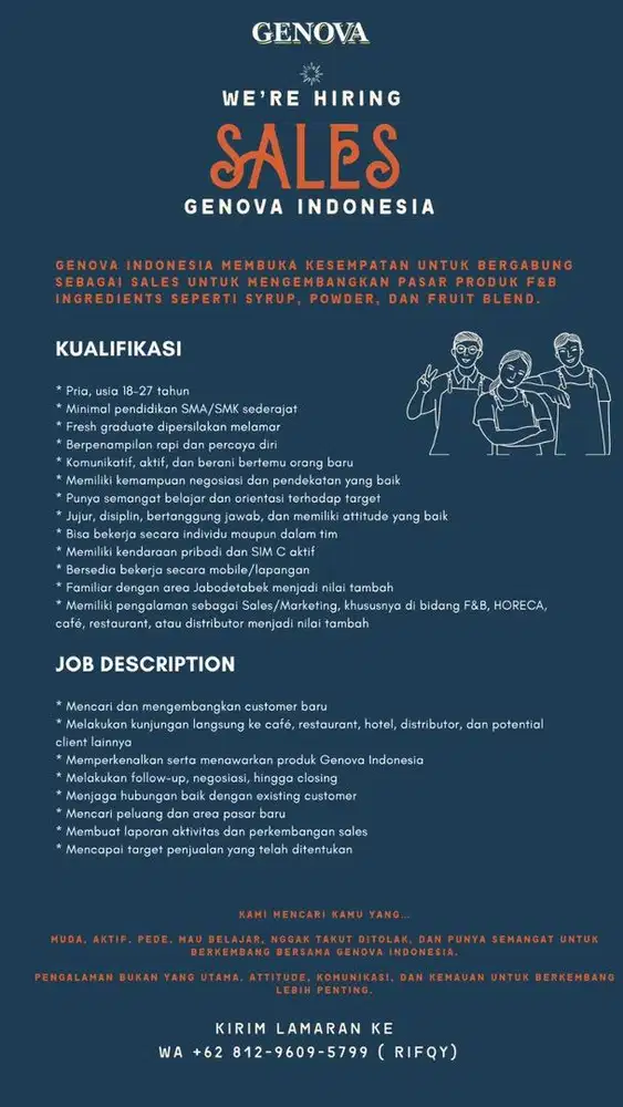Di butuhkan sales marketing cowok