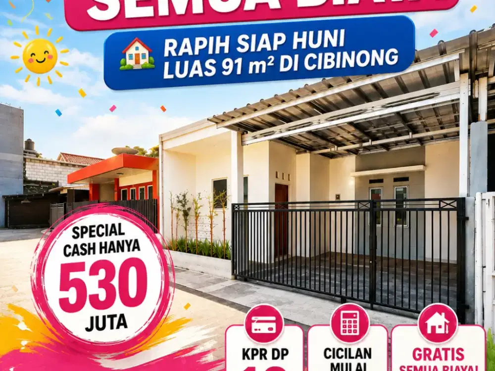 Rumah Murah Cicilan 2 JUTA-an Dekat Stasiun Bojong Gede & Pemda Cibinong