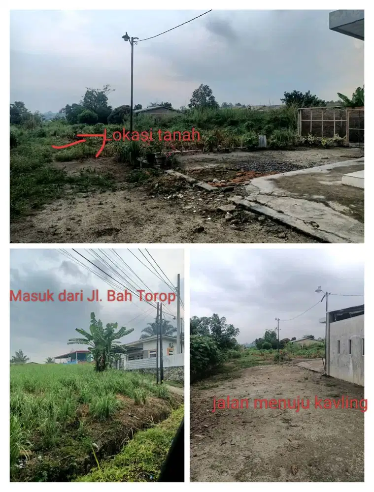 Dijual Tanah Kaving Jl. Bah Torop bersertifikat SHM - Belakang Rindam