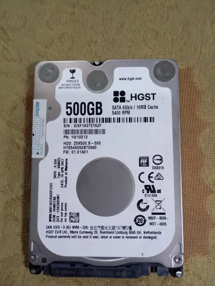 Hardisk laptop slim HGST 500GB