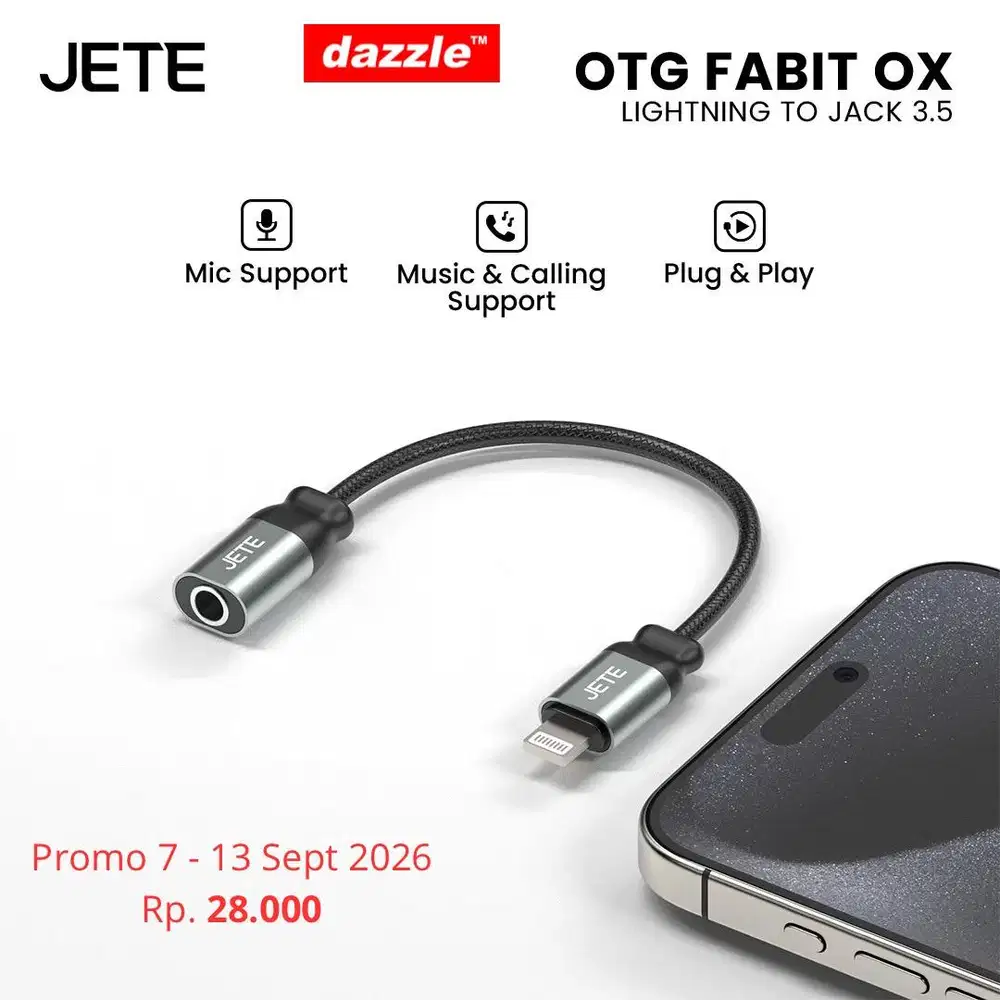 OTG Jete OX Audio Jack 3.5 to Lightning