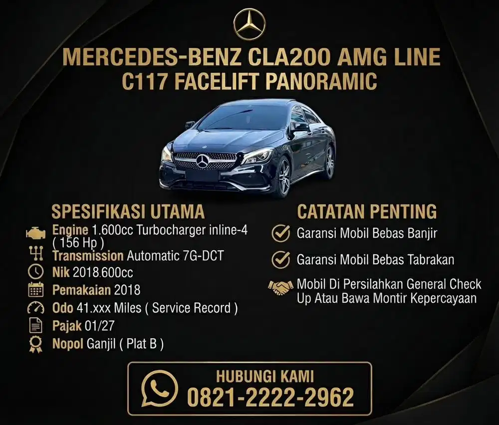 MERCEDES-BENZ CLA200 AMG LINE C117 FACELIFT PANORAMIC