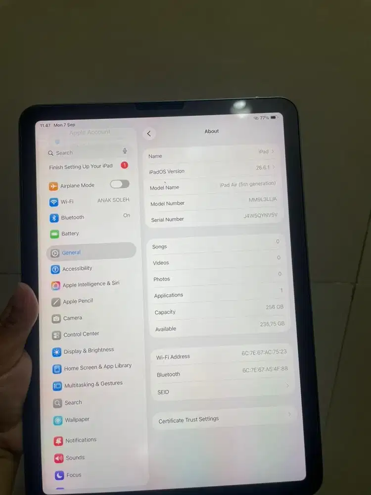 bismillah di jual ipad Air 5 M1 , 10,9 inci , wifi only