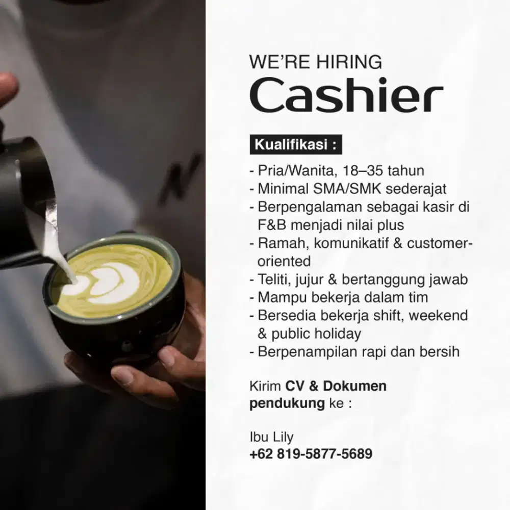 We'Re Hiring Cashier
