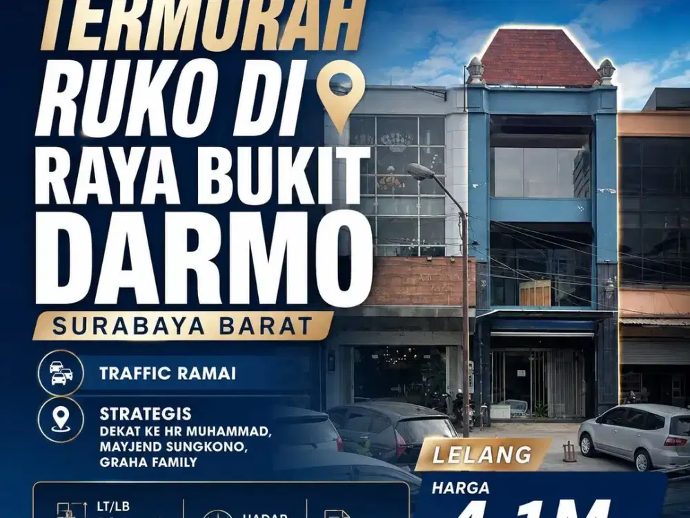 Dijual Termurah Ruko di 0 Jalan Raya Bukit Darmo Surabaya Barat