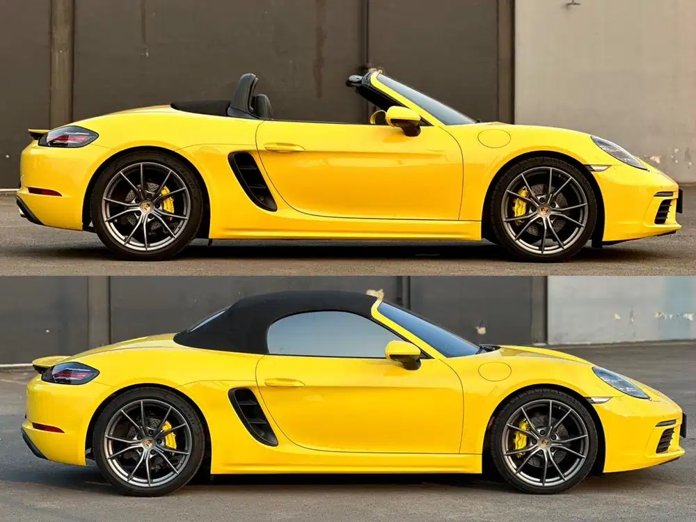 PORSCHE BOXSTER 718 YELLOW ON BLACK