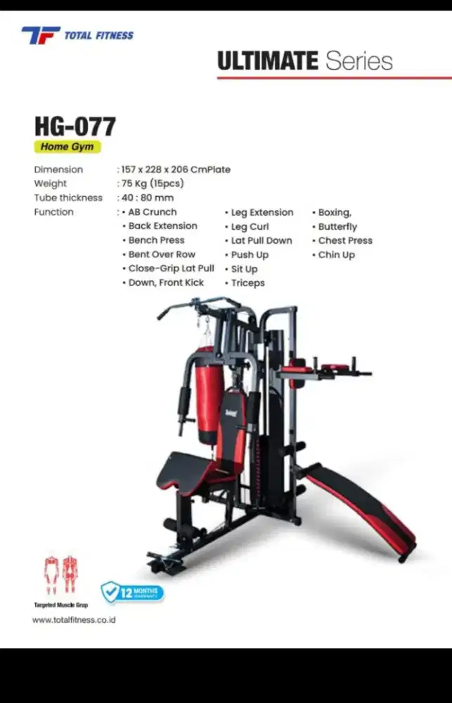 Alat gym home gym tl 077 tiga fungsi