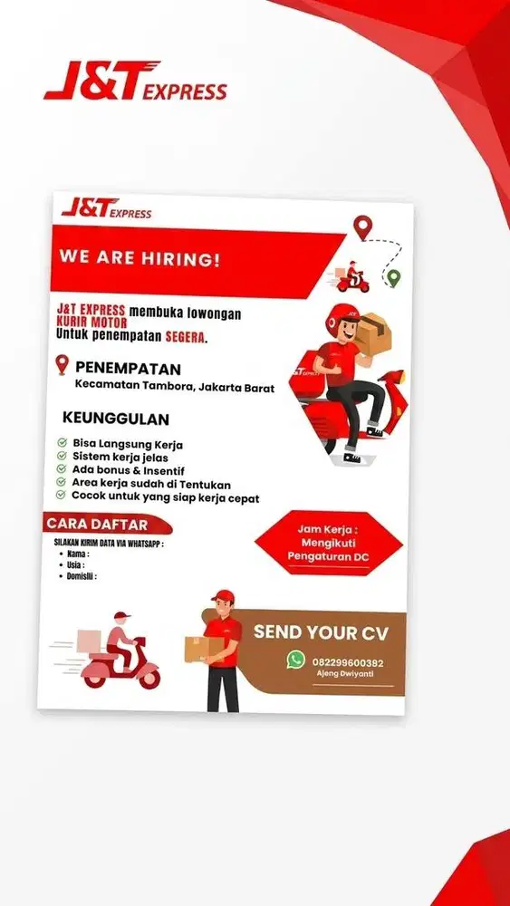 We Are Hiring! Kurir J&T Express