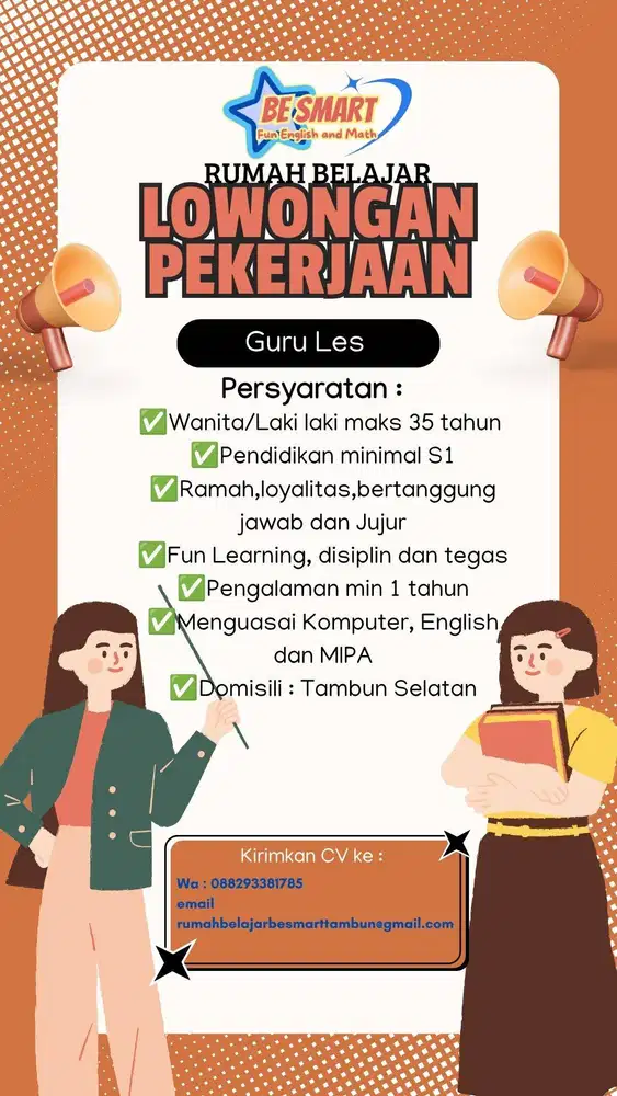 Dibutuhkan guru bimbel